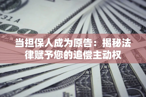 北京当担保人成为原告:揭秘法律赋予您的追偿主动权 北京当担保人成为原告:揭秘法律赋予您的追偿主动权